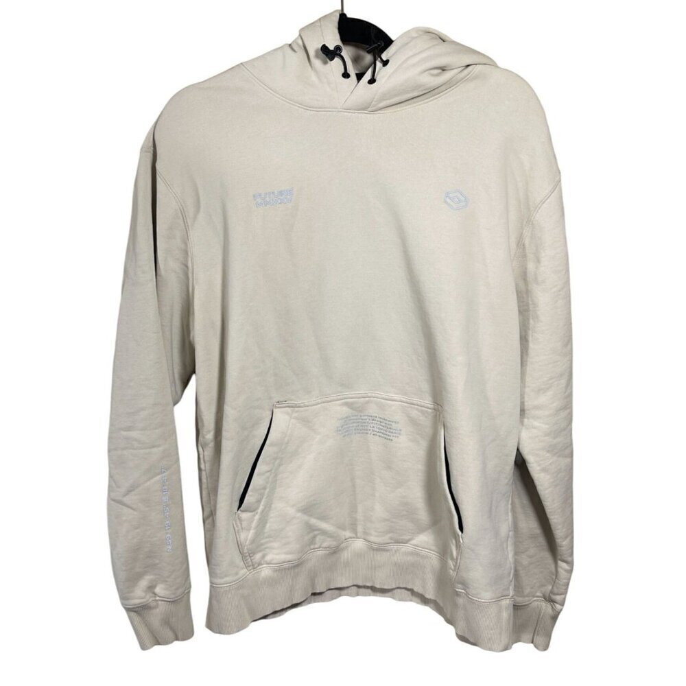 Divided H & M Men's Graphic Sweatshirt Hoodie Cream Long Sleeve Size L Large